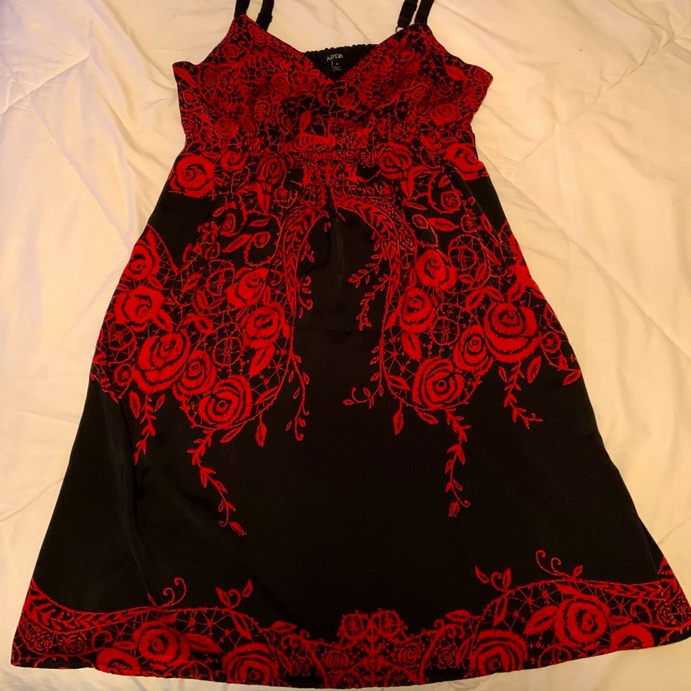 Red & Black rose dress